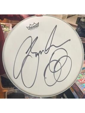 Authentic Jason Bonham Autographed 14" Remo Drum Head Led Zeppelin Sammy Hagar